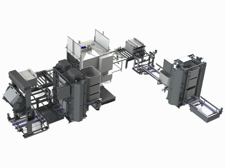 Tub handling system for food industry